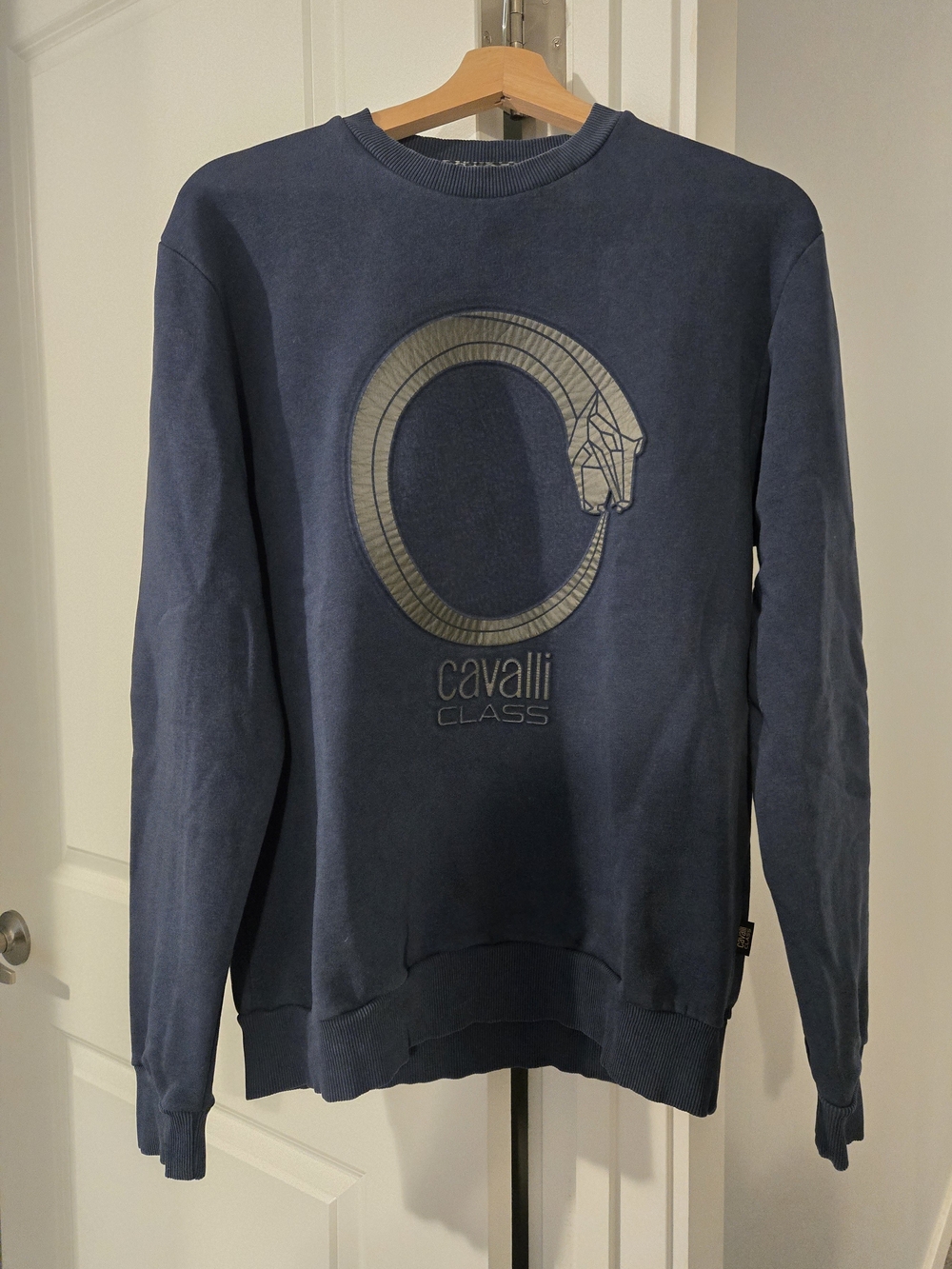 Roberto Cavalli Class Men’s Navy Logo Crewneck Sweater M